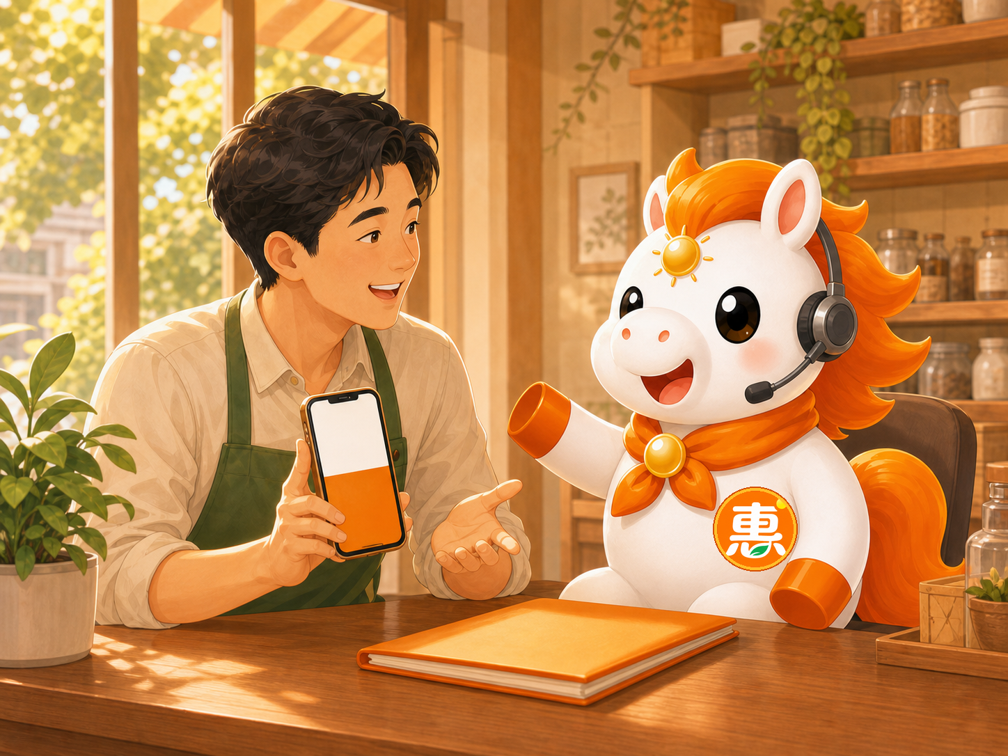 光合惠小马客服与商户进行贴心合作咨询